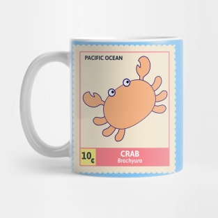 Kawaii Cute Orange Crab, Ocean Stamp Collection, Crab Lover Mug